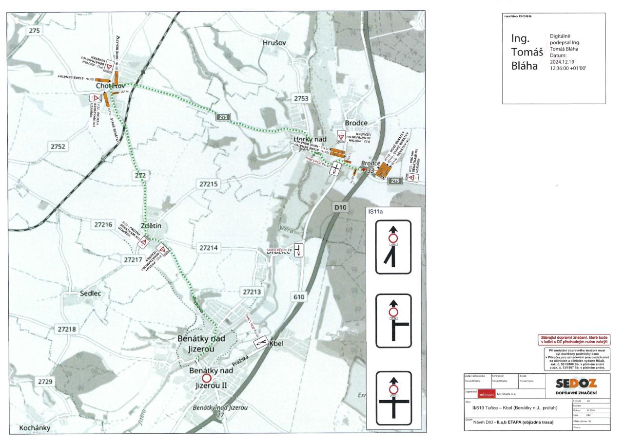 Opatření obecné povahy - Přechodná úprava provozu - II/610 Tuřice – Kbel (Benátky nad Jizerou, průtah) 4