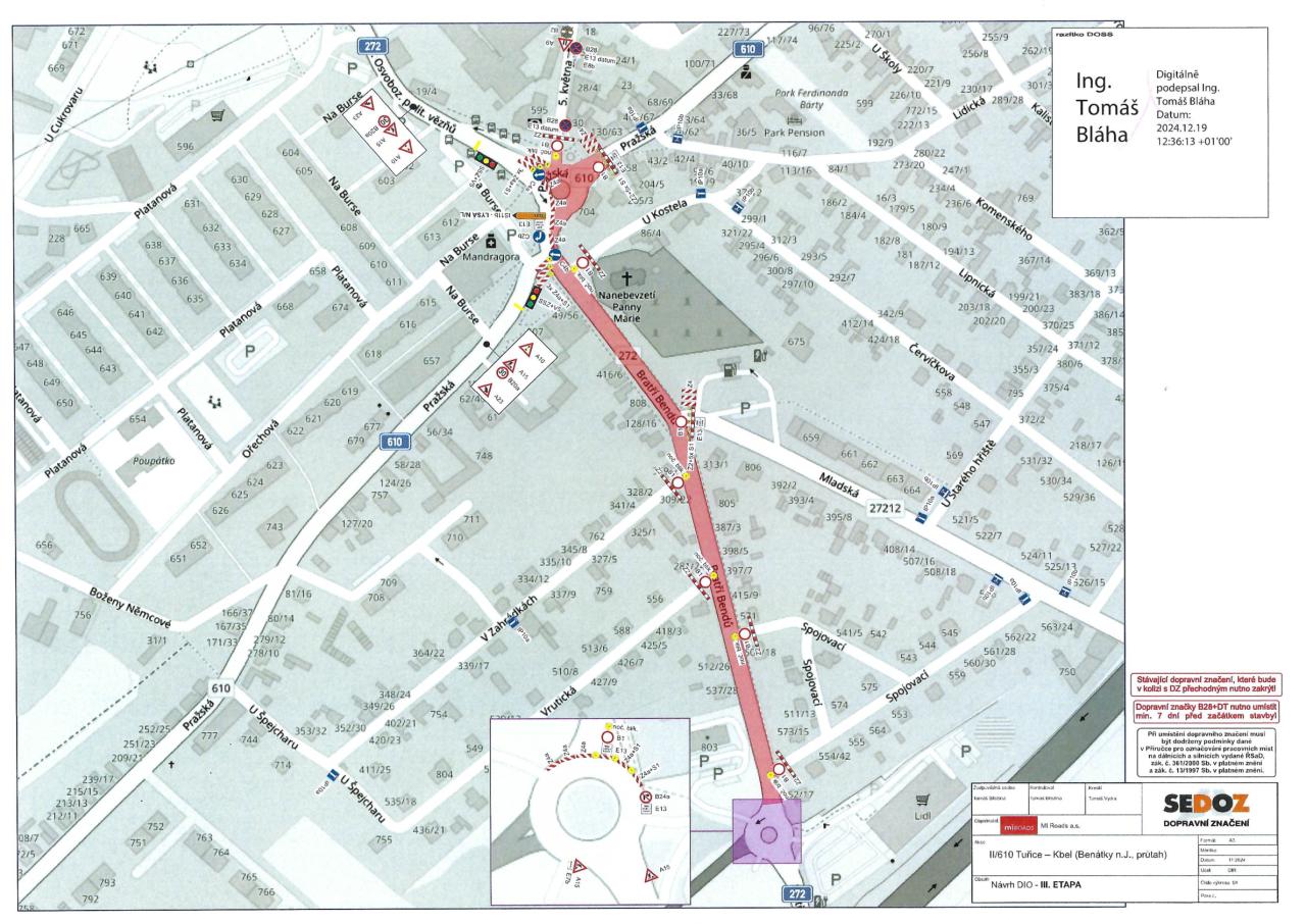 Opatření obecné povahy - Přechodná úprava provozu - II/610 Tuřice – Kbel (Benátky nad Jizerou, průtah) 5